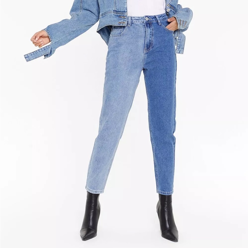 Two Tone Mom Jeans